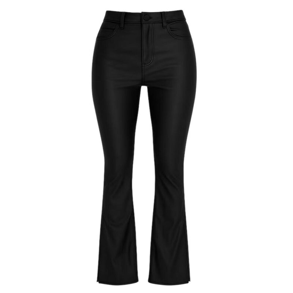 I Saw It First Womens/Ladies Denim Split Hem Flared Pants / Black